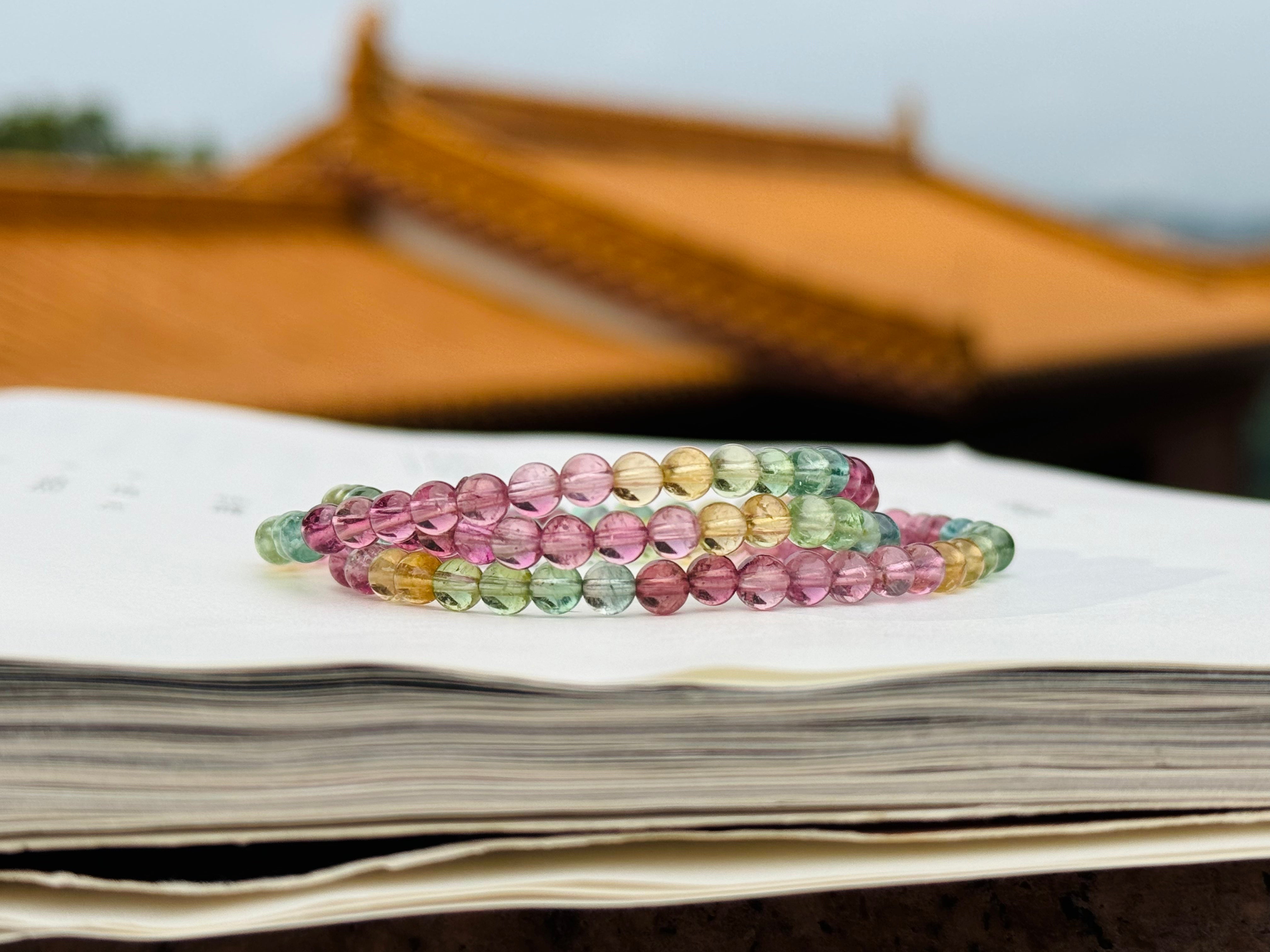 Natural 4mm Tourmaline Ore Crystal Necklace By Siaoman