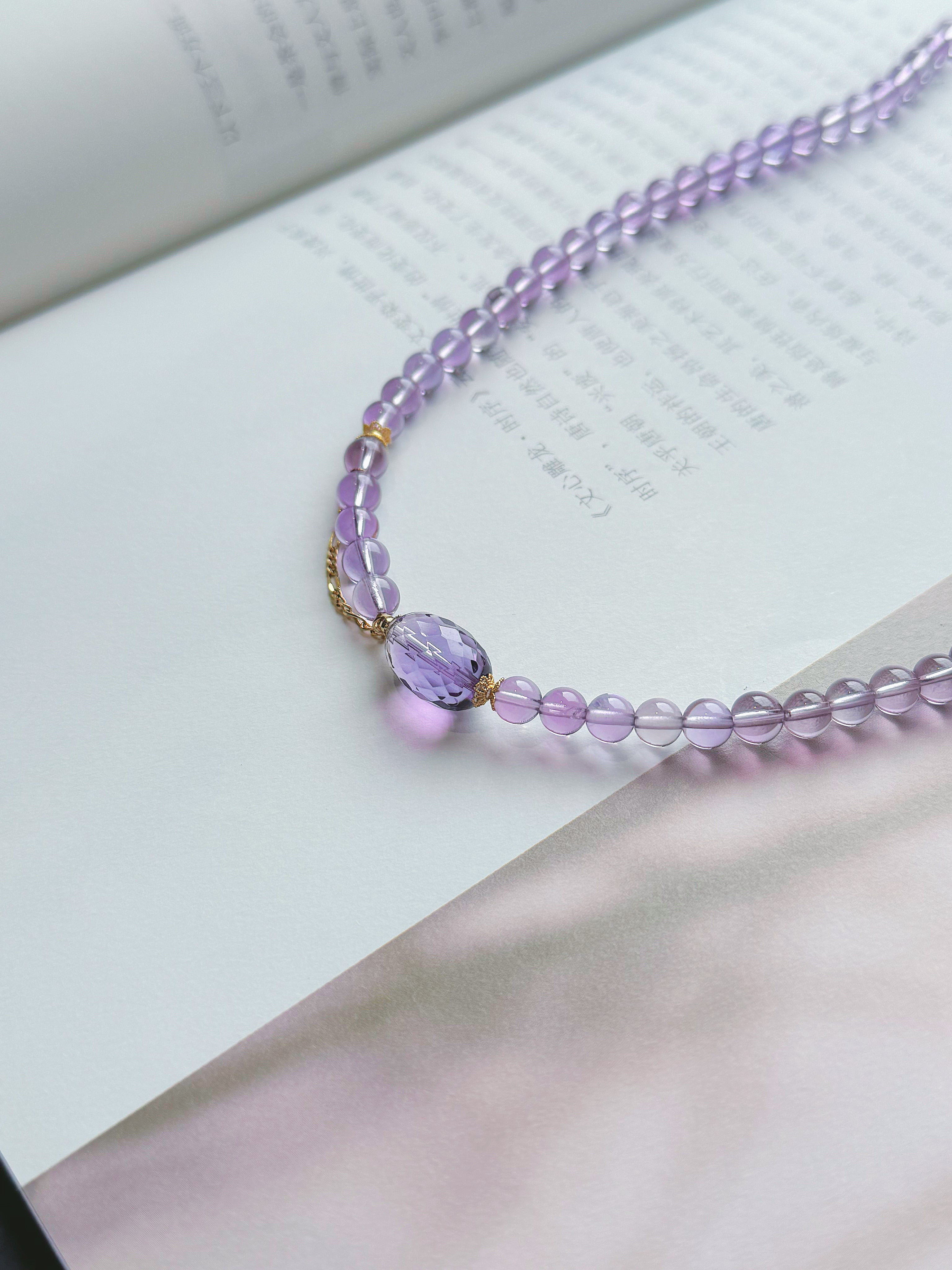 Amethyst multi-circle bracelet 18K gold inlaid natural amethyst multi-layer design accessories multi-circle bracelet by Siaoman