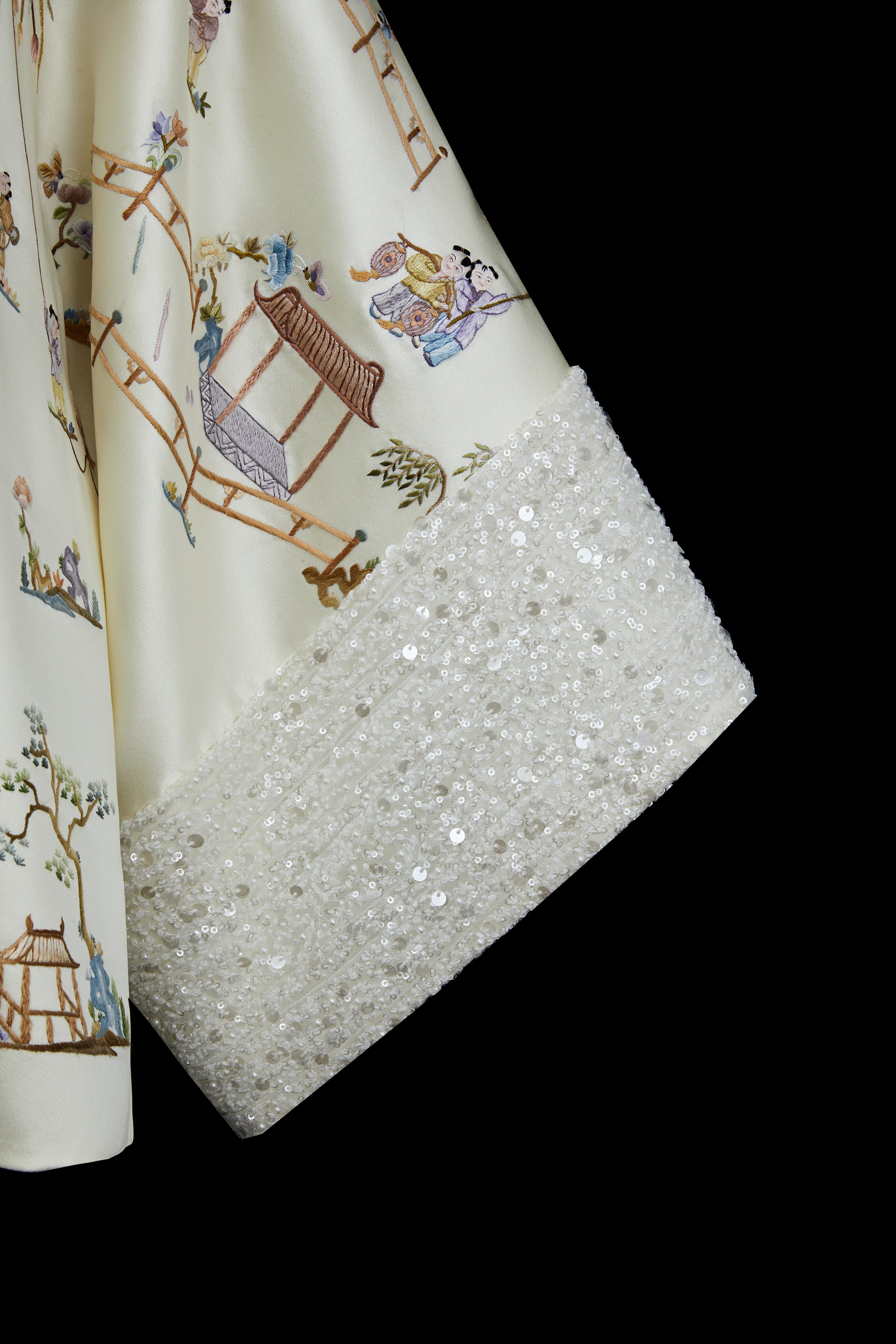 Chinese Infant Amusement Painting Tuni《睡袍款婴戏上衣》