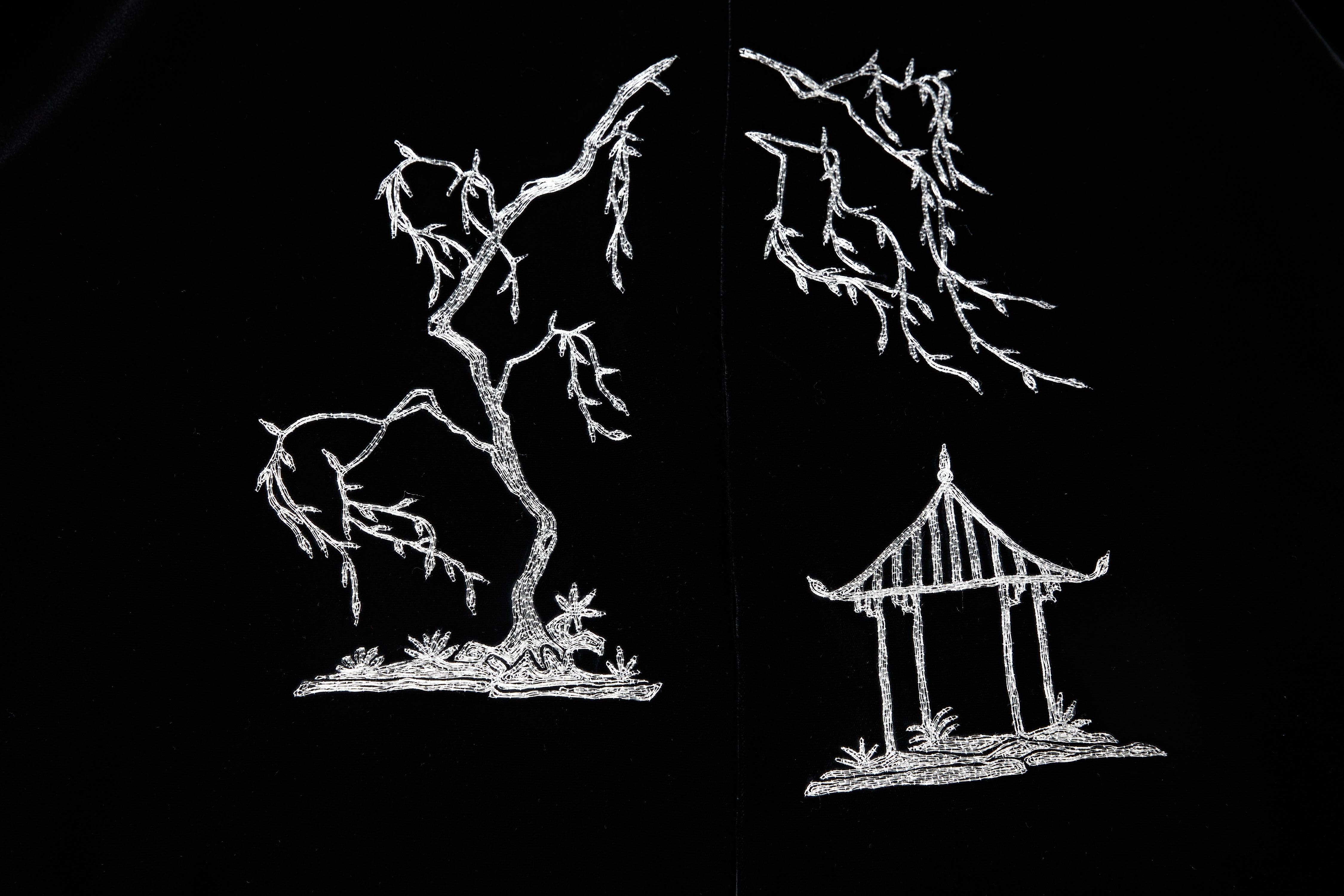 Black Velvet Mid-Open Blouse《黑丝绒中开上衣》