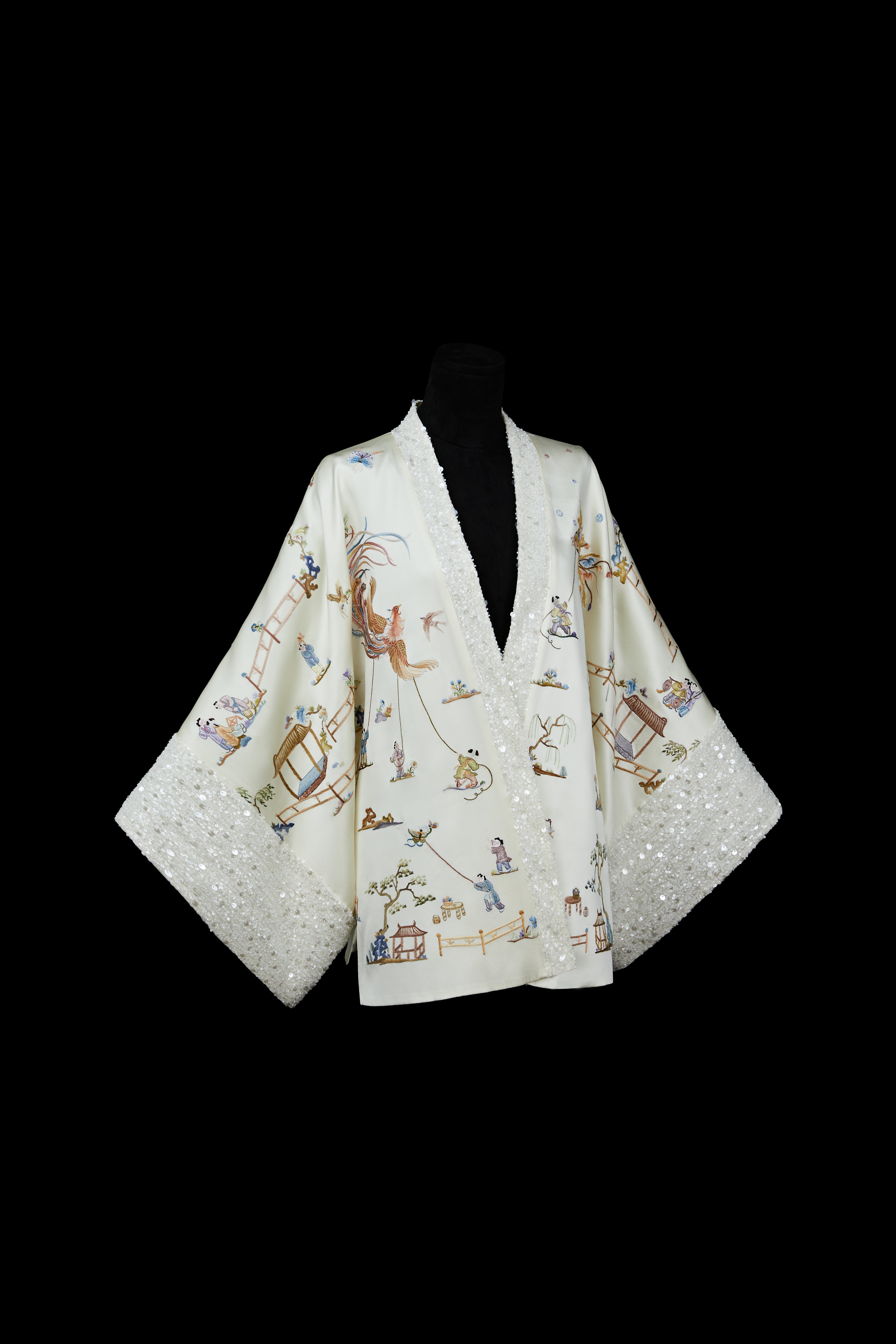 Chinese Infant Amusement Painting Tuni《睡袍款婴戏上衣》