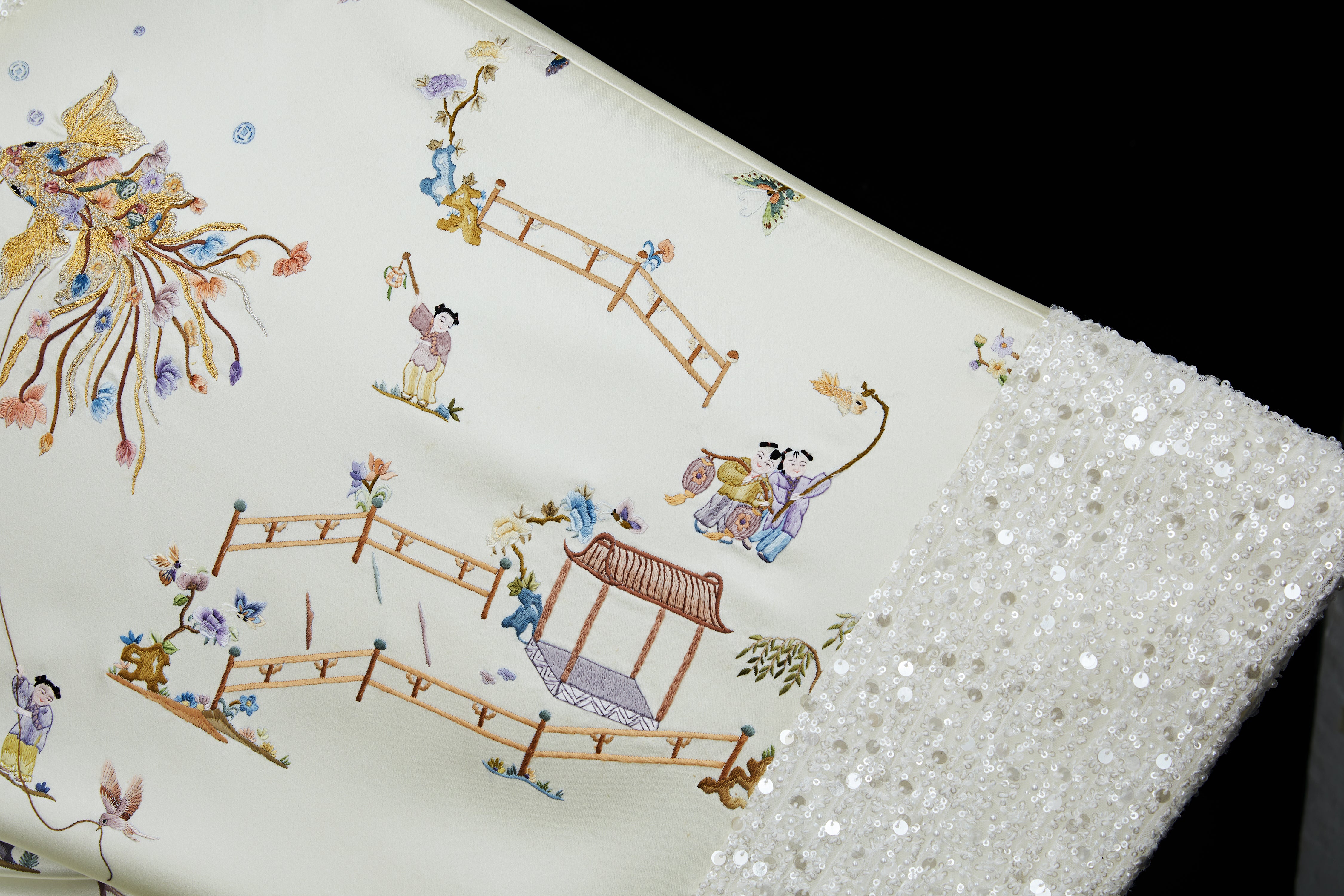 Chinese Infant Amusement Painting Tuni《睡袍款婴戏上衣》