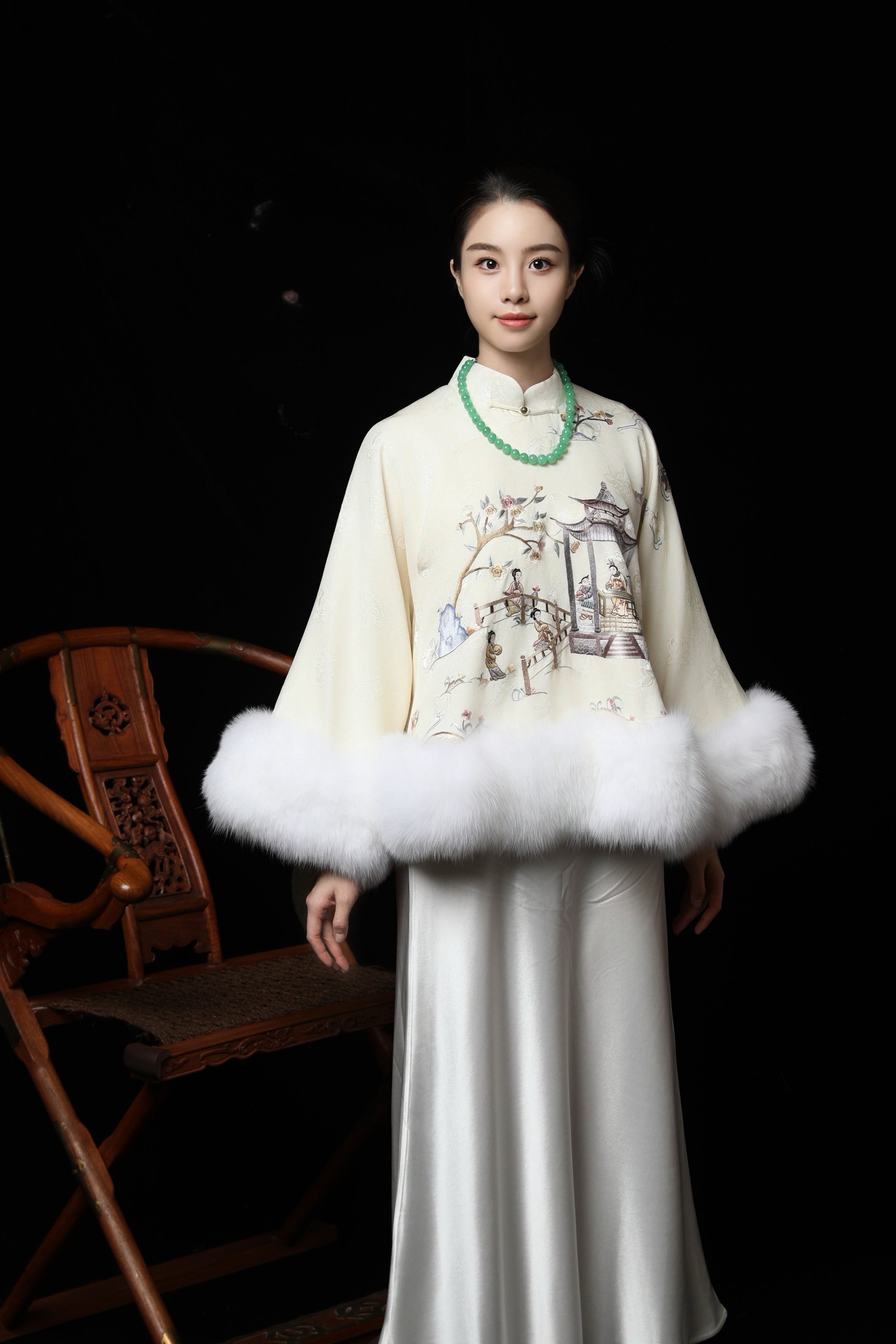 Embroidered fashion Madan San Teaches Her Son showcase velour garments